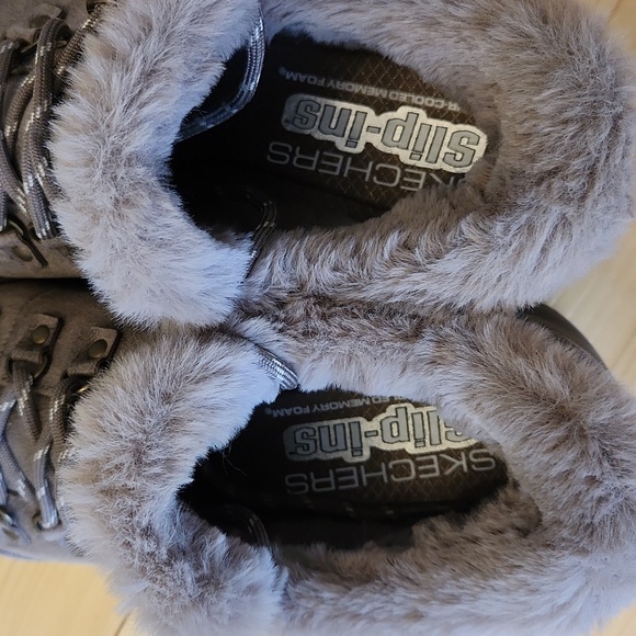 Skechers SLIP IN Easy Going Fall Adventures Ankle Boots Taupe Sz 8 - Picture 6 of 12